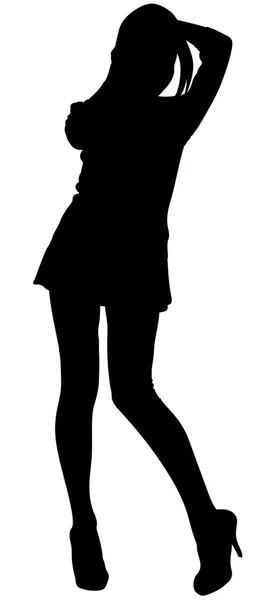 Ragazza teen silhouette — Vettoriale Stock