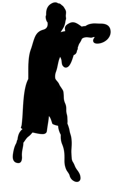 Silhouette boxer noir — Image vectorielle