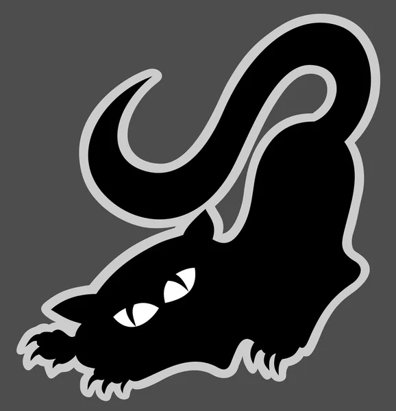 Zwarte kat vector silhouet — Stockvector