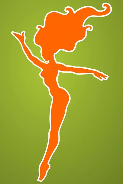 Art beauté saut femme silhouette vectoriel illustration — Image vectorielle