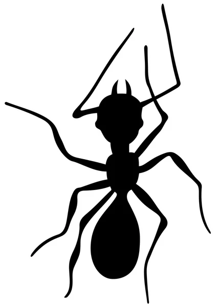 Black ant silhouette vector — Stock Vector