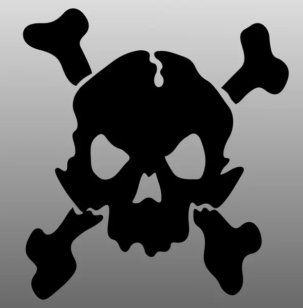 Black pirate skull vector illustration — Stock Vector