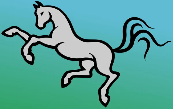 Красивая векторная иллюстрация силуэта лошади — стоковый вектор