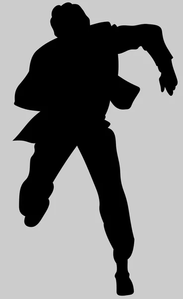 Silhouet lopende man vector — Stockvector