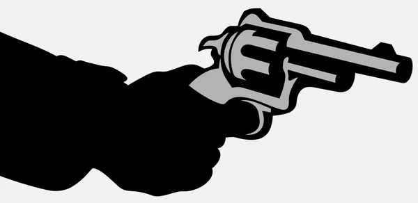 Mano con ilustración vectorial pistola — Vector de stock