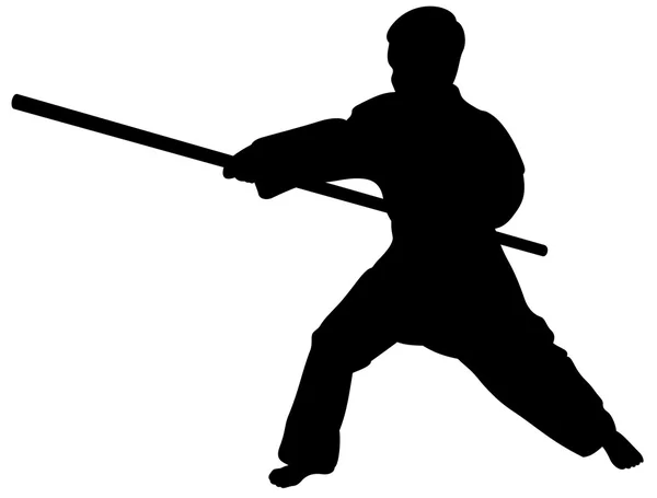 Zwarte vector karate silhouet — Stockvector