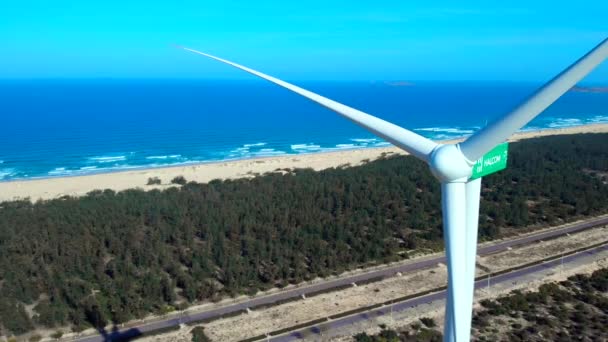 Vista Del Dron Parque Eólico Nueva Construcción Qui Nhon Vietnam — Vídeo de stock