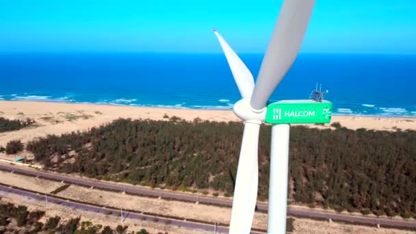Drone View Nieuw Gebouwd Windpark Qui Nhon Vietnam Rechtenvrije Stockvideo's