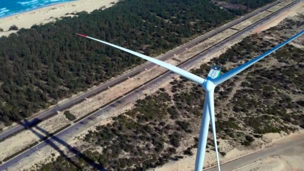 Drone View Newly Built Wind Farm Qui Nhon Vietnam — Stock Video