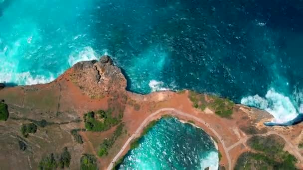 Bali Nusa Penida Broken Beach Landmark — Stock Video