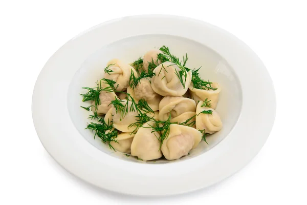 Piatto con gnocchi bolliti — Foto Stock