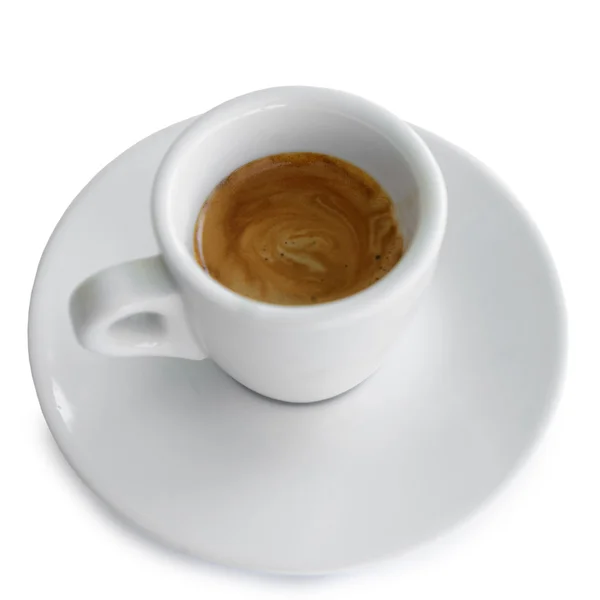 Espresso kávy v bílé pohár — Stock fotografie