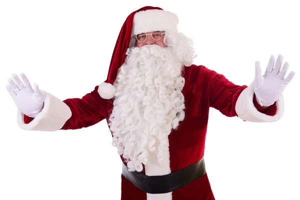 Santa Claus visar gest — Stockfoto