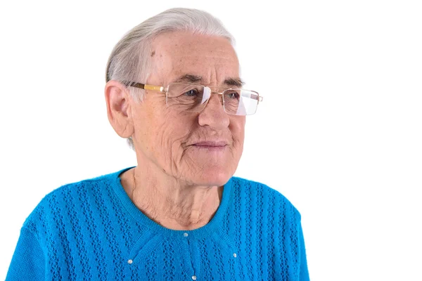 Donna anziana in occhiali — Foto Stock