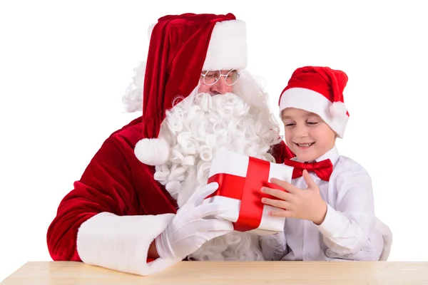 Papai Noel e criança — Fotografia de Stock