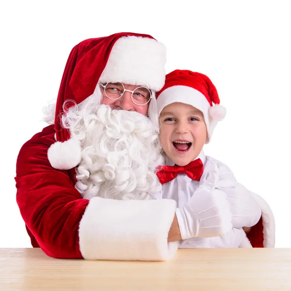 Weihnachtsmann und Kind — Stockfoto