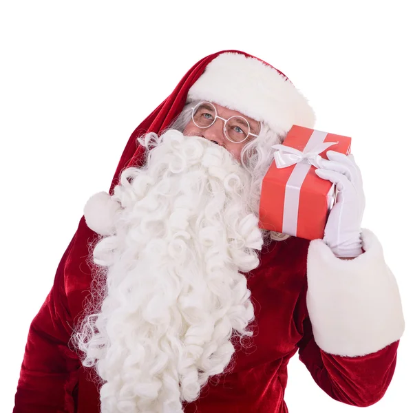 Santa Claus con caja de regalo —  Fotos de Stock