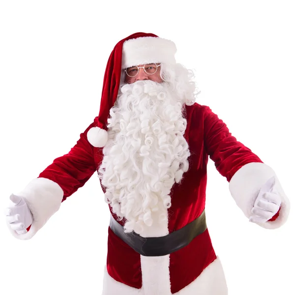 Santa Claus visar gest — Stockfoto