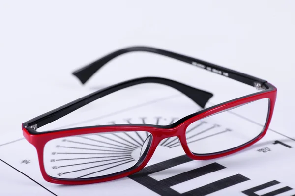 Eyeglass og øyekart – stockfoto