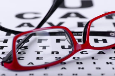 eyeglasses and eye chart clipart