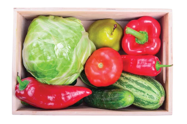 Verduras maduras en caja — Foto de Stock