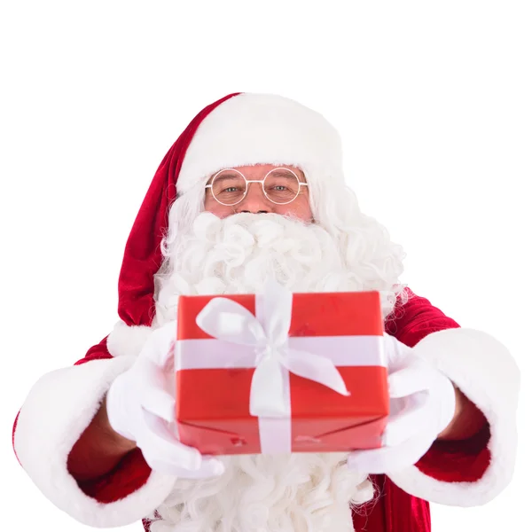 Santa Claus con caja de regalo — Foto de Stock