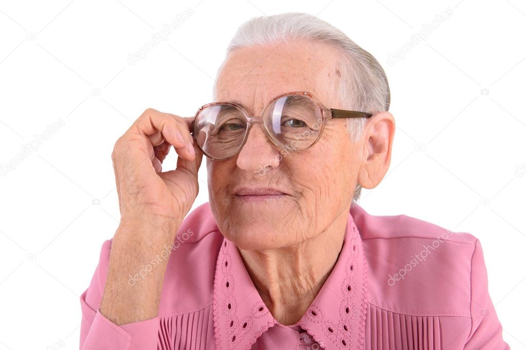 old woman with glasses