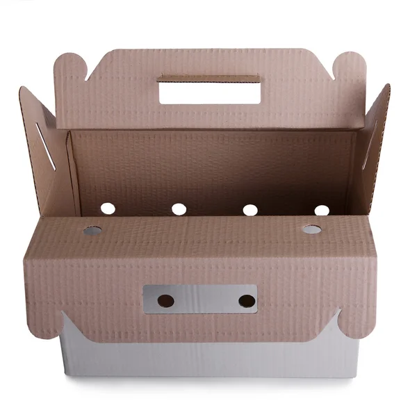 Caja de cartón abierta aislada —  Fotos de Stock