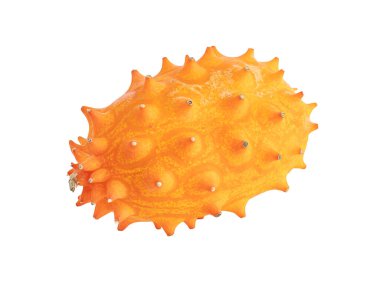 Beyaz arka planda Kiwano egzotik meyvesi