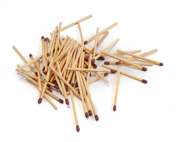 Pile Matches Cut Out White Background — Stock Photo, Image
