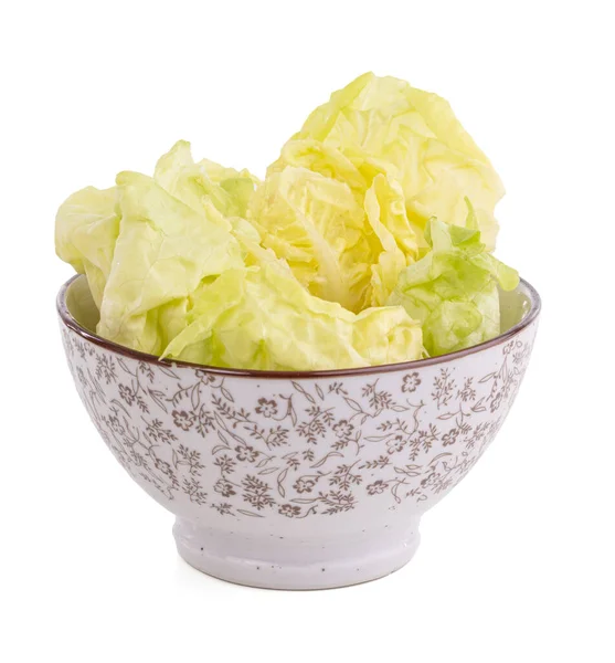 Salada Verde Fresca Sobre Fundo Branco — Fotografia de Stock