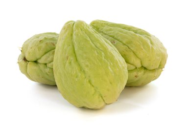  Beyaz arkaplanda Chayotte (Sechium edule)