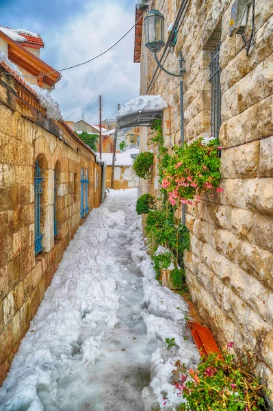 Nieve en Jerusalén — Foto de Stock