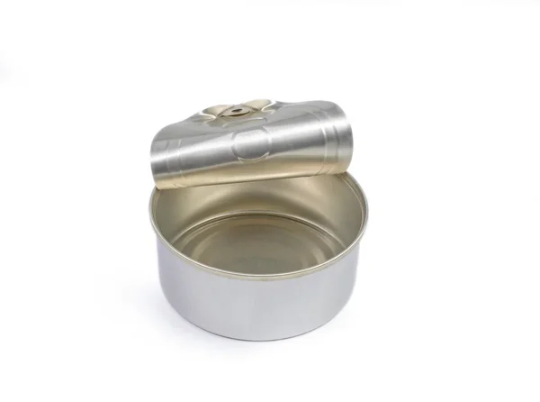 Opened empty aluminium can — Stock Photo, Image