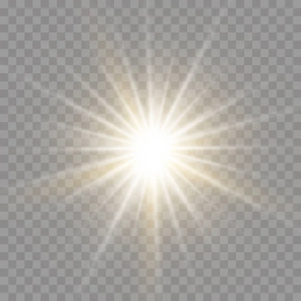 Flash bright star, shining sun, sparkling dust. — Stock Vector