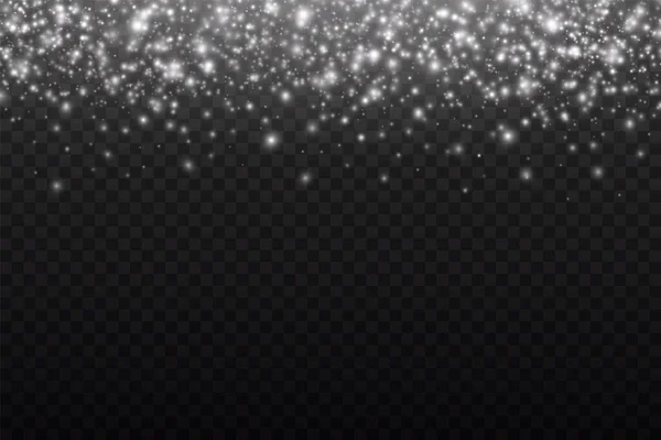 白色的火花闪耀，神奇的尘埃微粒闪耀 — 图库矢量图片