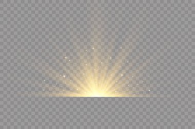 Patlama güneşi, parlak ışık, sarı parlayan ışık..