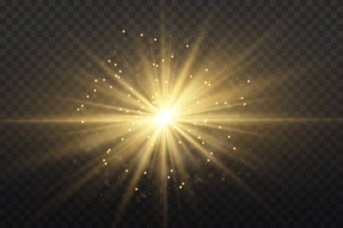 Parlayan yıldız, parlayan güneş, ışıldayan toz.