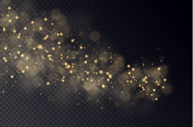 Sarı toz, güzel ışık parlamaları, bokeh etkisi