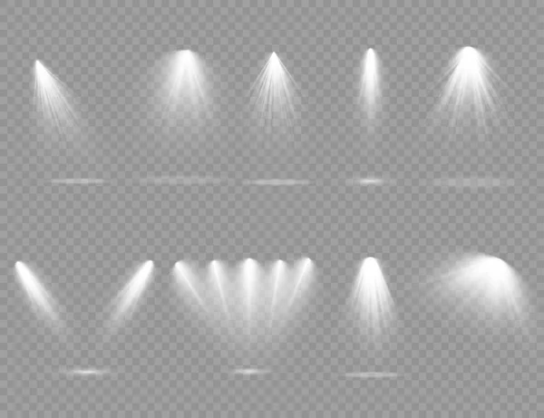 聚光灯下的白色闪耀在舞台上. — 图库矢量图片