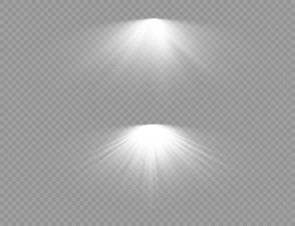 Le projecteur blanc brille sur la scène. — Image vectorielle