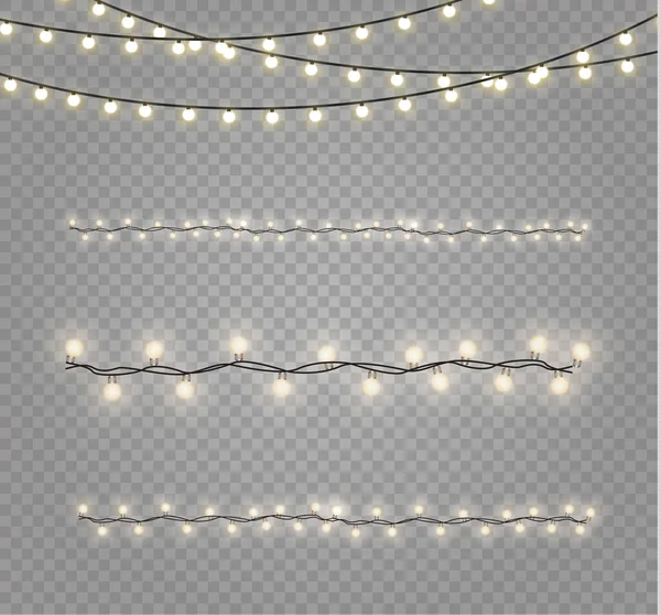 Leuchtende Lichter, Girlanden Dekoration LED-Neonlampe — Stockvektor