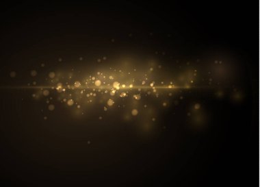 Bokeh etkisi, altın ışıklar, sarı toz.