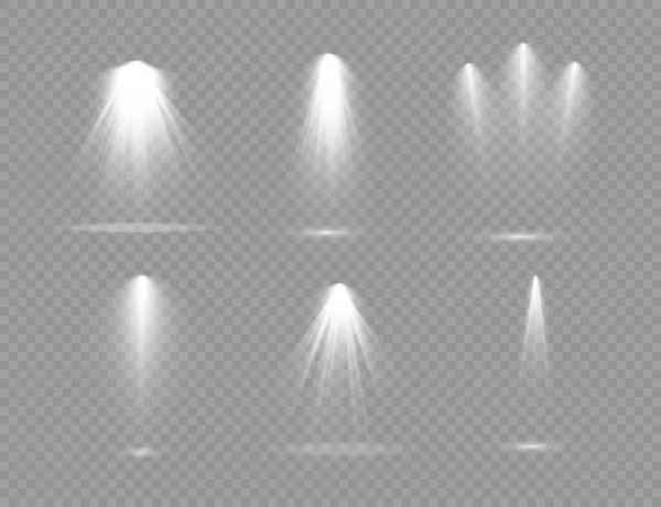 Le projecteur blanc brille sur la scène. — Image vectorielle