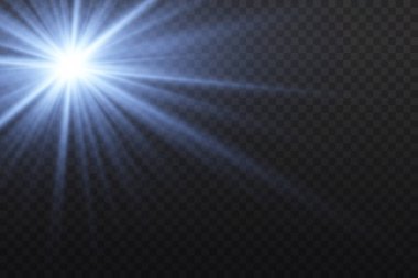 Parlayan parlak mavi yıldız, parlayan toz.