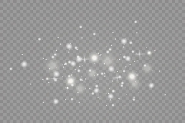 Weiße Funken Licht, funkelnde magische Staubpartikel — Stockvektor