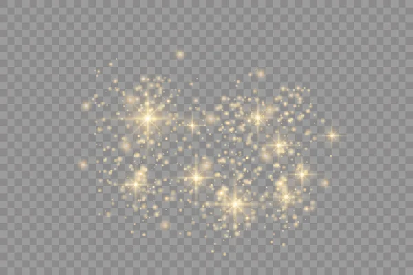 Gele stof, mooie lichtflitsen, bokeh effect — Stockvector