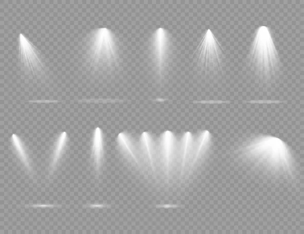 聚光灯下的白色闪耀在舞台上. — 图库矢量图片