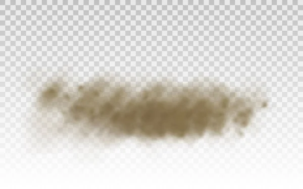Sable volant, nuage de poussière brune, tempête de sable du vent. — Image vectorielle