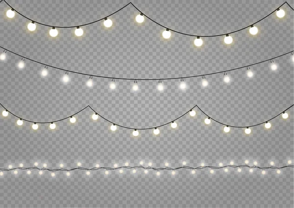 Luces brillantes, decoración de guirnalda llevó la lámpara de neón — Vector de stock